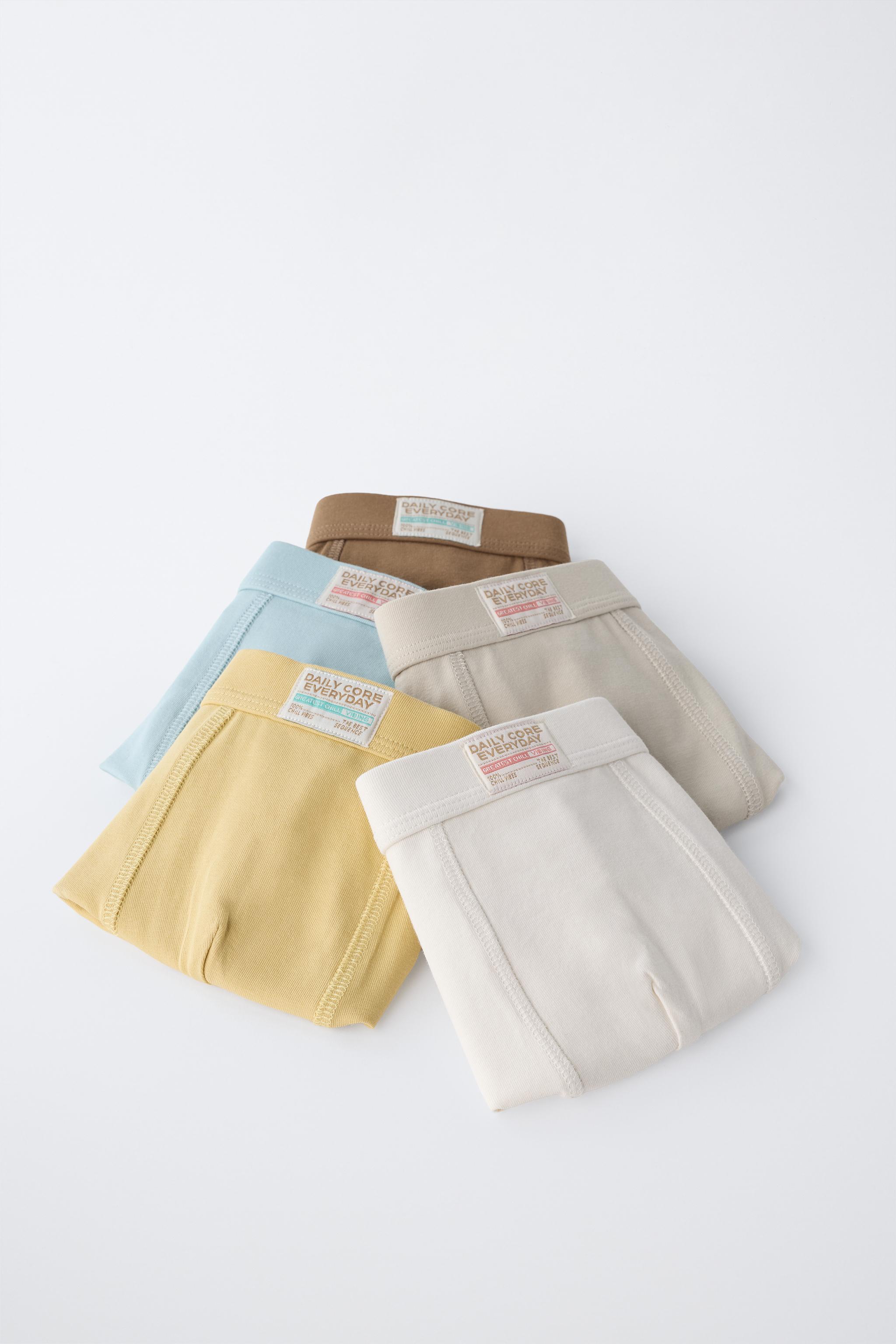 PACK DE CINQ BOXERS ÉTIQUETTE (6-14 ANS)